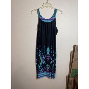 Studio Business Casual Dress Office Sleeveless Office Ikat Black Womens Size 14W